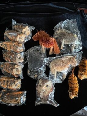 Lot of 14 Bottle Brush Woodland Critter Ornaments Figures Horse Owl Tigers ROOST